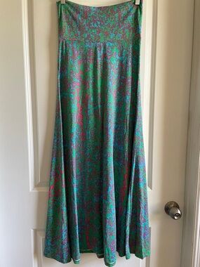2 for $20 LuLaRoe Maxi Skirt with green, Pink & Blue impressionist Print